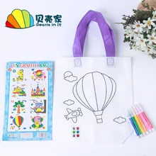 Детская сумка с рисунками, Экологически чистая ручная работа, окрашенная пустая Нетканая сумка унисекс, 10 юаней