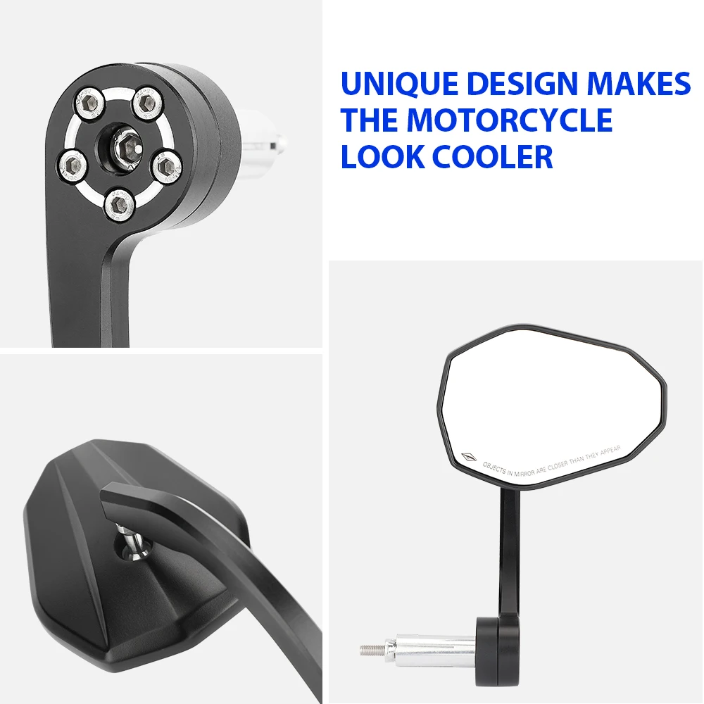 2 pezzi specchietti retrovisori rotondi per moto specchietto retrovisore  pieghevole da 10MM per Yamaha MT07 MT09 accessori universali Scooter -  AliExpress