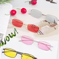 Индивидуальные металлические маленькие солнцезащитные очки унисекс в стиле хип-хоп прозрачные женские солнцезащитные очкив ретро стиле