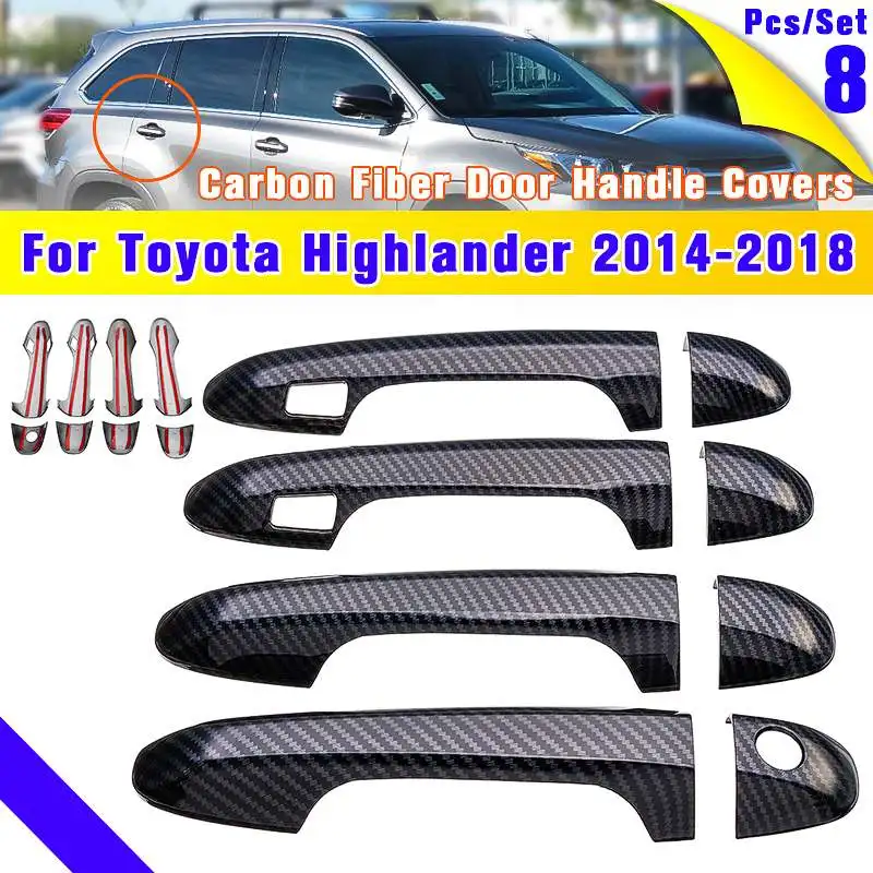 Автомобильный 8 шт. чехол из углеродного волокна для Toyota Highlander автомобильный Стайлинг рамка Tirm стикер ABS пластик