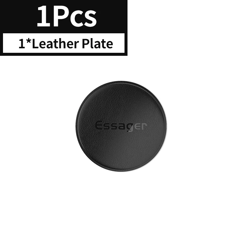 1Pcs Leather Магнитный автомобильный держатель для телефона Essager, металлические магнитные пластины, крепление диска, кожа и матальная пластина, железные листы для мобильного телефона, подставка - Цвет: 1Pcs Leather