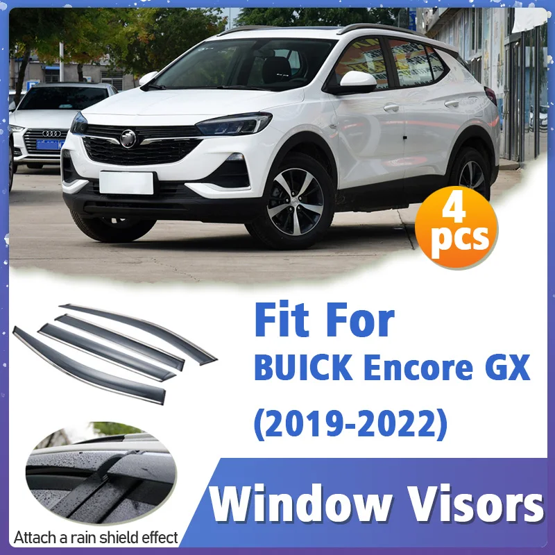 Window visor guard for buick encore gx 2019 2022 vent cover trim