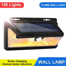 Солнечный трёхсторонний светильник 158 светодиодный светильник настенный светильник Открытый водонепроницаемый садовый светильник сенсорный светильник
