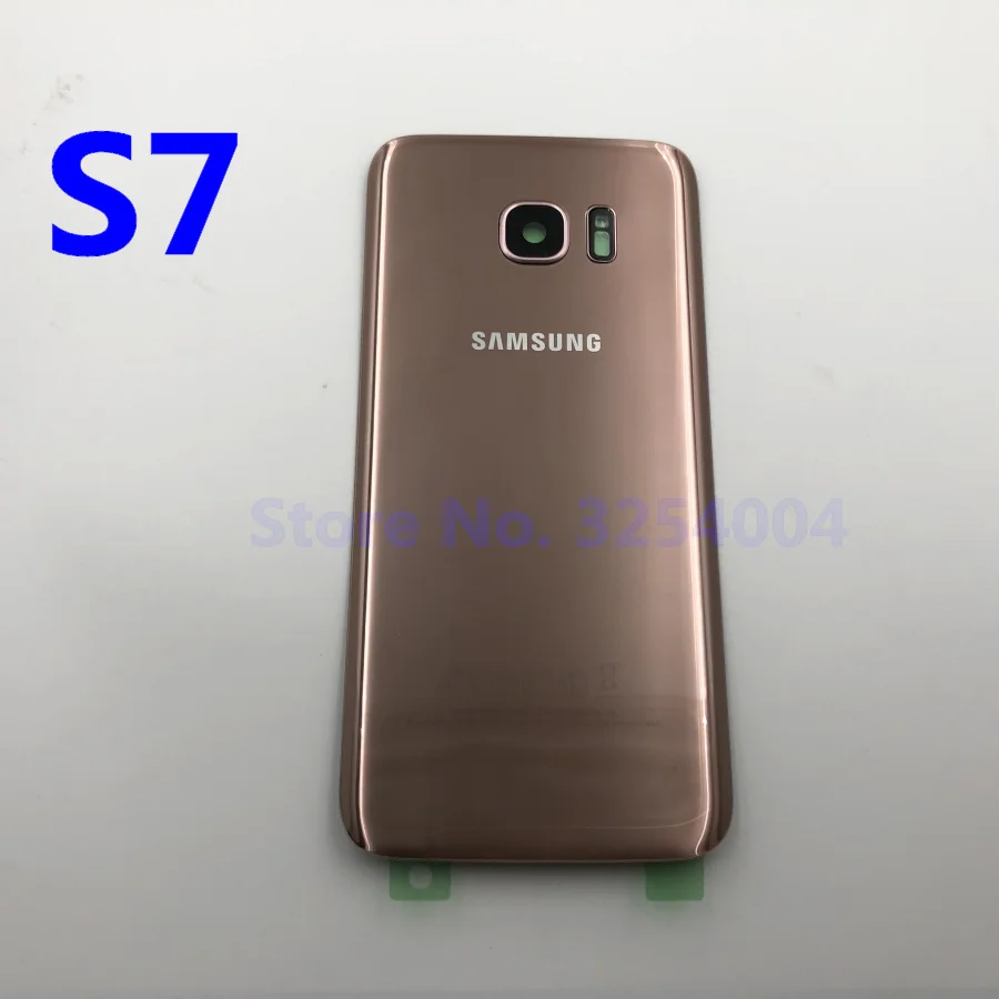 S7 Pink Заднее стекло для samsung Galaxy S7 Edge G935F G935 G930f SM-G935F задняя крышка батарейного отсека Корпус s7 Замена+ стекло для камеры - Цвет: S7 Pink
