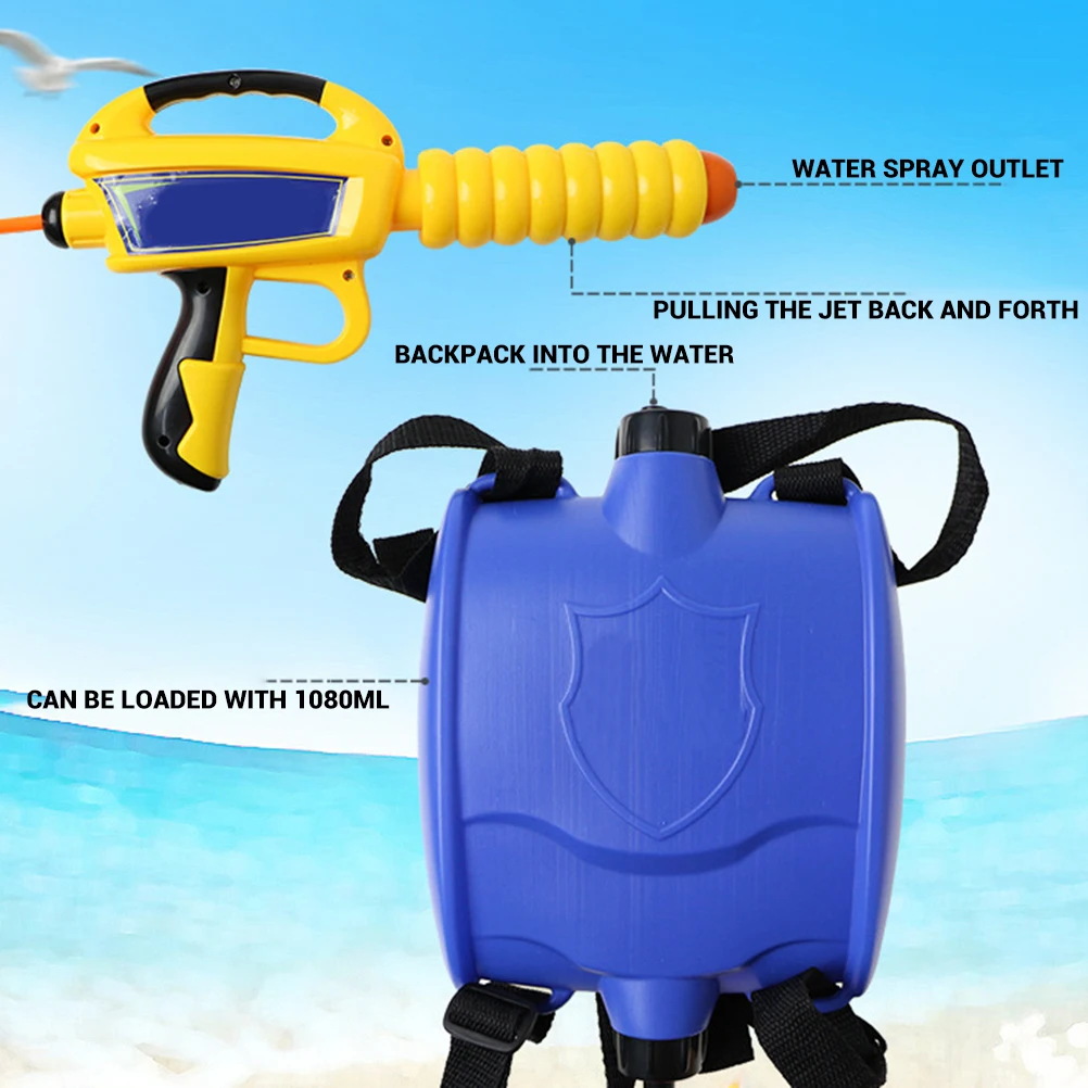 Летняя водяная пушка рюкзак детский игровой водяной пистолет открытый пляж игрушки для детей рюкзак водяной пистолет для детей летом#40