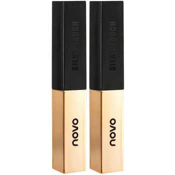 

NOVO 2 Pcs Matte Lipstick Small Gold Bar Luxury Silky Press Waterproof Long-Lasting 6 Color Lip Gloss-B58 & 420