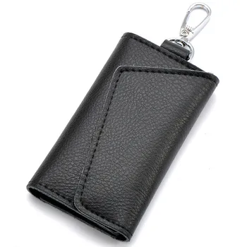 

Genuine Leather Keychain Men Women Key Holder Organizer Pouch Cow Split Car Key Bag Wallet Housekeeper Key Case Mini Card Bag