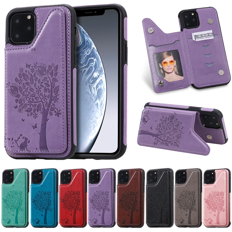 3D тиснение телефона чехол для Apple iPhone 11 Pro Max Роскошный кожаный держатель карты