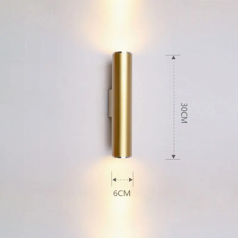Gold 6x30cm 3W Золотые трубы Настенные светильники трубчатый светильник домашний декор ванная комната спальня лампа настенные бра современный светодиодный светильник для зеркала Лофт промышленное освещение - Цвет абажура: Gold 6x30cm 3W