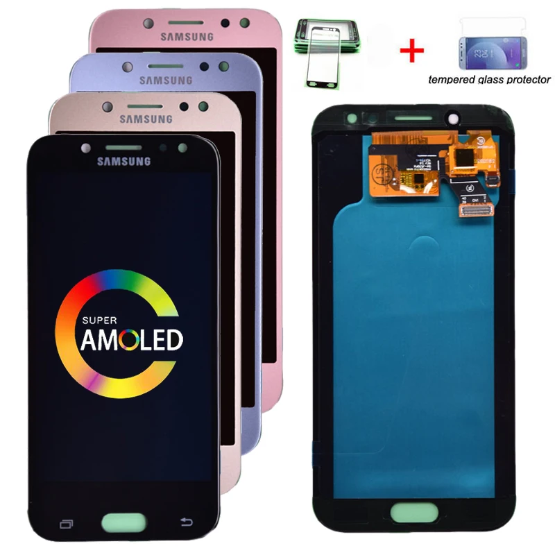 Online Super Amoled para Samsung Galaxy J5 2017 j530 J530F pantalla LCD de montaje de digitalizador con pantalla táctil lcd para J5 Pro 2017 J5 Duos