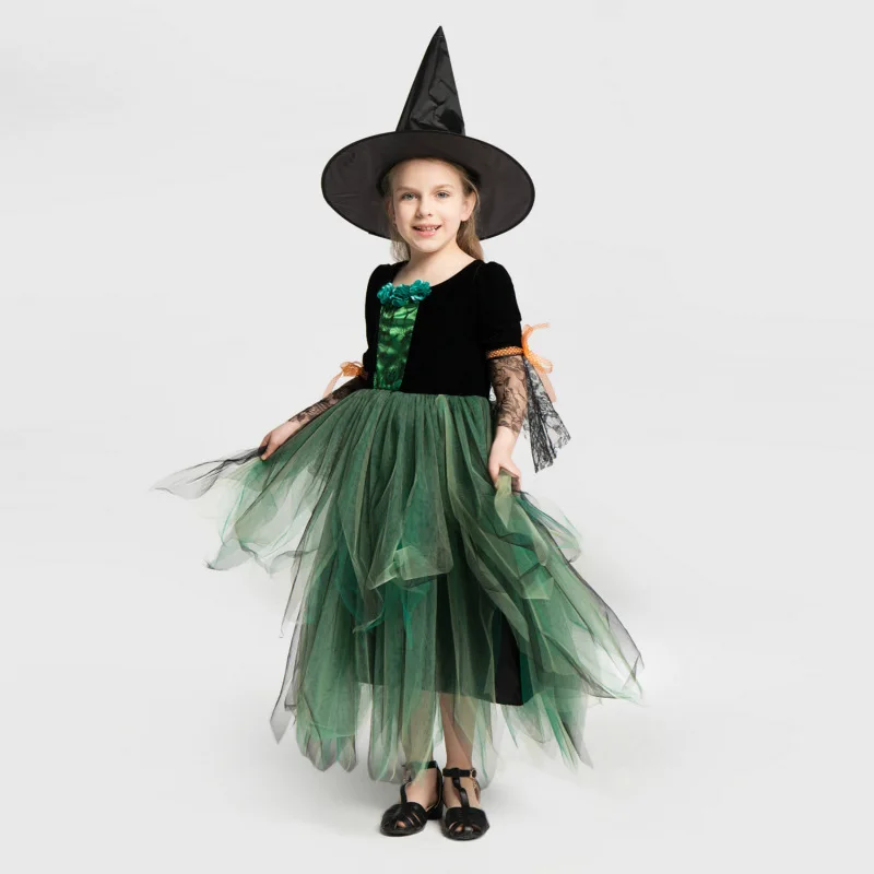 

Halloween costume for kids baby girls children witch costume girl cosplay Carnival Party princess fancy dress