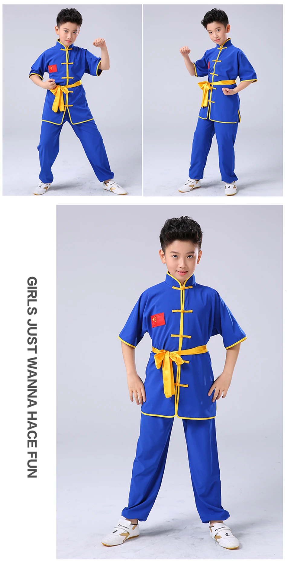 Для маленьких мальчиков Традиционный китайский ушу Дети Одежда для кунг-фу для выступлений на сцене; народного танца Костюм карнавальный наряд в стиле эпохи Тан костюм комплект