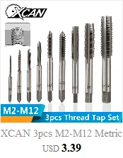 XCAN 1 шт. M2/M2.5/M3/M3.5/M4/M5/M6 титановое покрытие ручной кран HSS Метрическая прямая флейта резьбовой кран