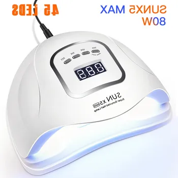 

80W UV Lamp LED Nail Lamp Nail Dryer For All Gels Polish Sun Light Lamp Dryer Infrared Sensing Timer Smart LCD Display Manicure