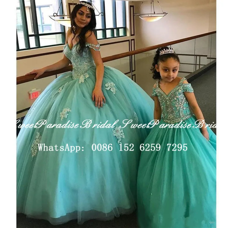 فساتين أكوا تول Quinceanera مع زينة الخرز 2020 عاري الكتفين رقبة على شكل قلب فستان حفلة موسيقية Vestidos Quinceanera Dresses Aliexpress