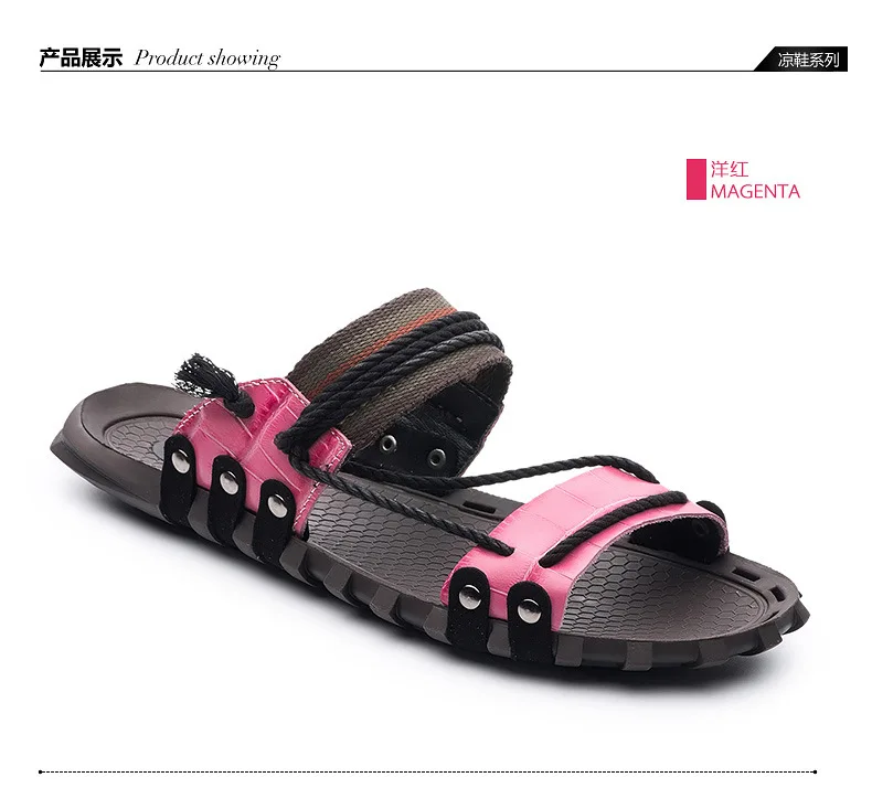Large Size Summer Trend Sandals Men Genuine Leather Casual Sandals Men's Anti-slip Slippers Shoe