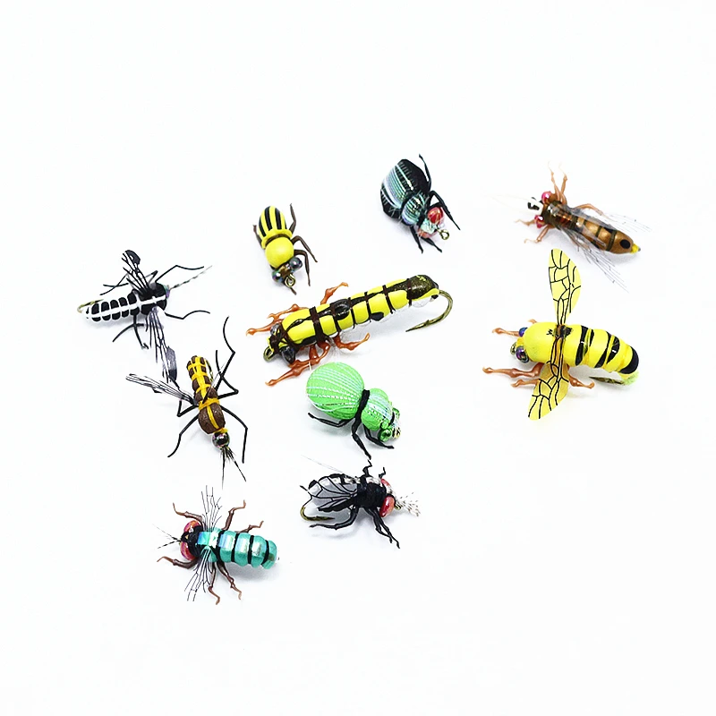 Artificial terrestrial insect legs 20pcs pack housefly ladybug mosquitos adult fly tying legs realistic rubber