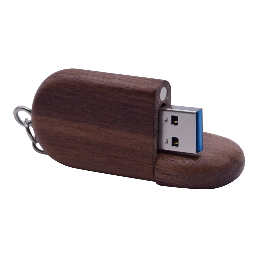 Овальная деревянная Флешка брелок USB3.0 флеш накопитель 128 Гб 64 ГБ 32 16 8 u диск USB