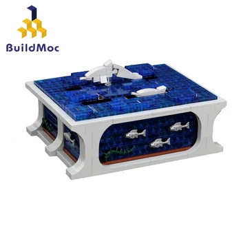 

BuildMoc city Buildings Creator Animals Swimming Dolphins Cruiser Rescue Center Large Display Collectibles Building Blocks Toys