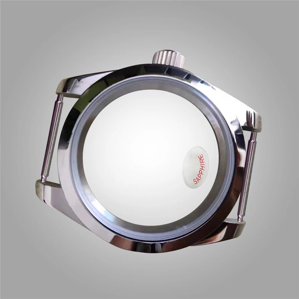 For Miyota 8215 Sapphire Glass Mirror 39mm Stainless Steel Case Solid Bottom Watch Case Cover for Mingzhu 2813/3804 Movement