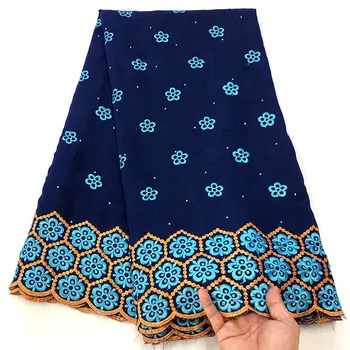 

New Arrival African 100% Cotton Lace Fabric Lace Trim High Quality Swiss Voile Lace For Men African-Lace-Fabric 5Yards ED-856