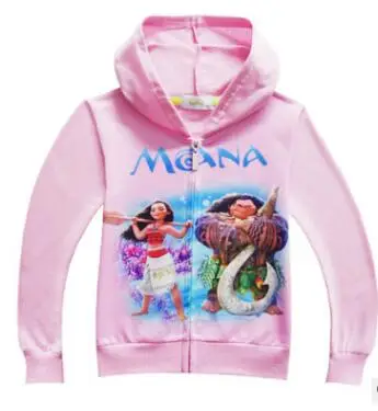 Детское пальто куртка с рисунком верхняя одежда костюм vaiana moana enfant детская футболка осенние толстовки с капюшоном на молнии для девочек свитер с моаной