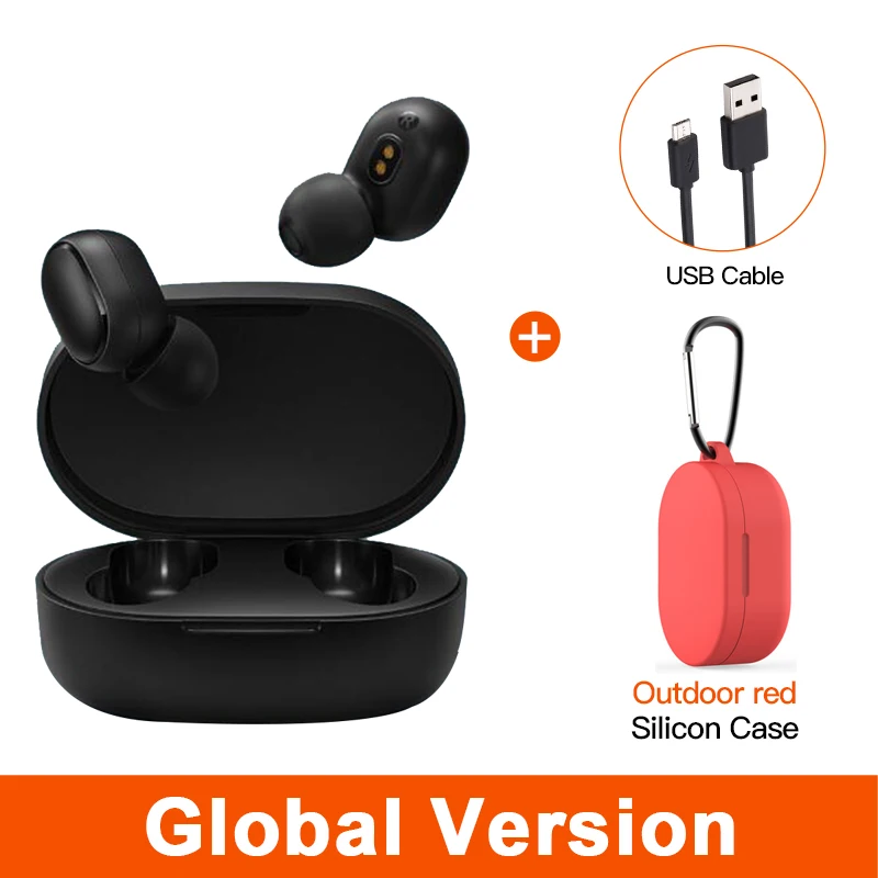 Glo Outdoor red Xiaomi Redmi Airdots Xiaomi беспроводные наушники Голосовое управление Bluetooth 5,0 шумоподавление управление - Цвет: Glo Outdoor red