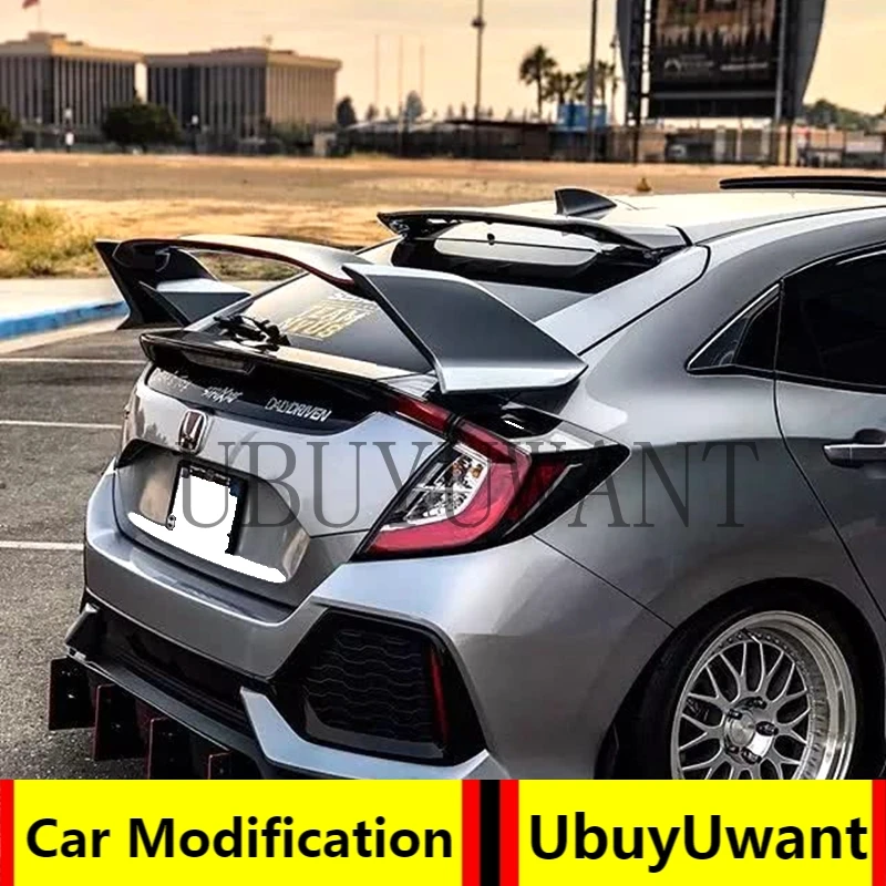 Автомобильные аксессуары для Honda Civic Hatchback 2016 2017 2018 ABS задний спойлер багажник