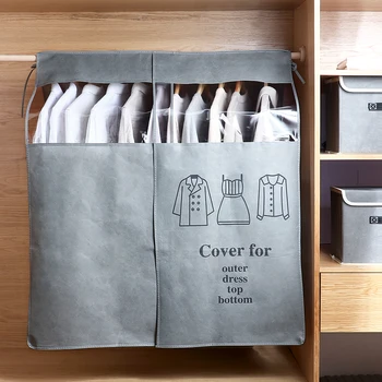 

Household nonwoven fabric clothing dust cover coat pocket hanging closet clothes dust proof cover clothes dust bag
