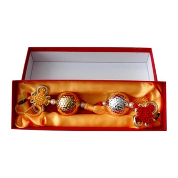 

Golf Gift Ball Box Case Fans Golfing Enthusiast Decor Balls Chinese Knot Tassel
