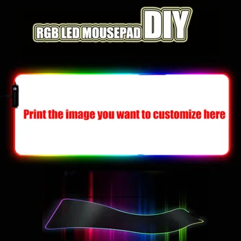 

Customize Any Picture RGB LED Large Mouse Pad USB Wired Lighting Gaming Gamer Mousepad Keyboard Colorful Luminous Mat DIY