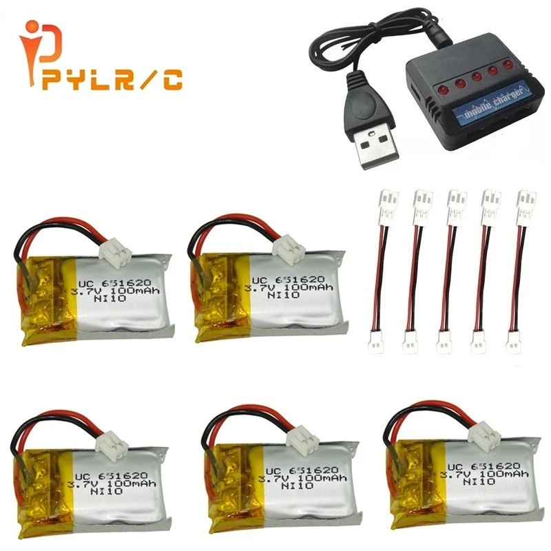 3.7v 100mah Lipo Battery + Charger For Cheerson Cx-10 Cx-10a FQ777-124 Hubsan Q4 Wltoys V272 Mini Rc Quadcopter Drone | Игрушки и хобби
