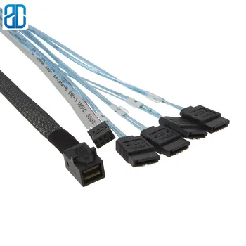 

Internal HD Mini SAS (SFF-8643 Host) to 4X SATA (Target) Cable, with Dupont 2.5 24Pin Power Cable