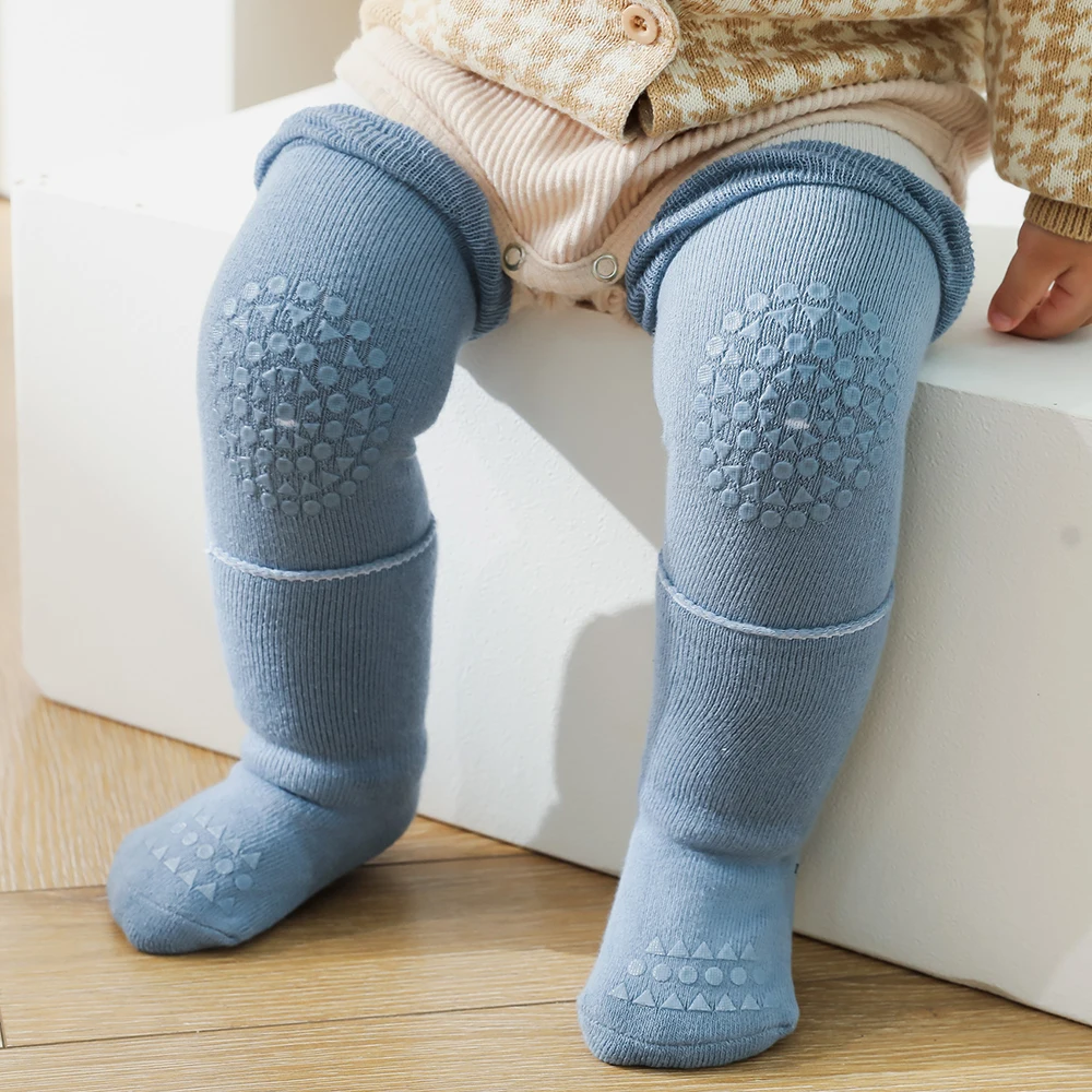 

Newborn Infant Winter Crawling Knee Pads High Socks Girl Boys Baby Leg Warmers Cotton Terry Warm Anti Slip Long Sock Elbow Pads