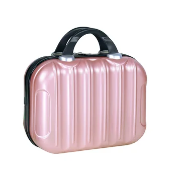 

14inch Portable Travel Organizer Vanity Case Vertical Striped Practical Cosmetic Bag Waterproof Suitcase Large Capacity Jewelry