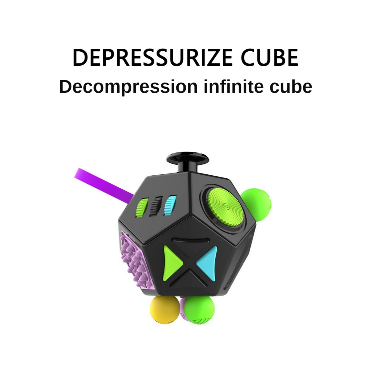 EDC Hand For Autism ADHD Anxiety Relief Focus Kids 12 Sides Anti-Stress Magic Stress Fidget Toys