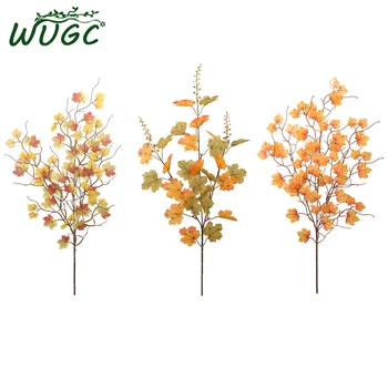 

1pc Artificial Maple Leaves Branch Simulation Decorative Silk Maple Leaves Fake Fall Leaves For Home Wedding Party Decor Mixed