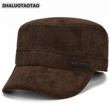 SHALUOTAOTAO новые мужские плоские кепки зимний утепленный хлопковый армейские кепки регулируемые размеры теплые наушники для отдыха спортивные шапки Gorras