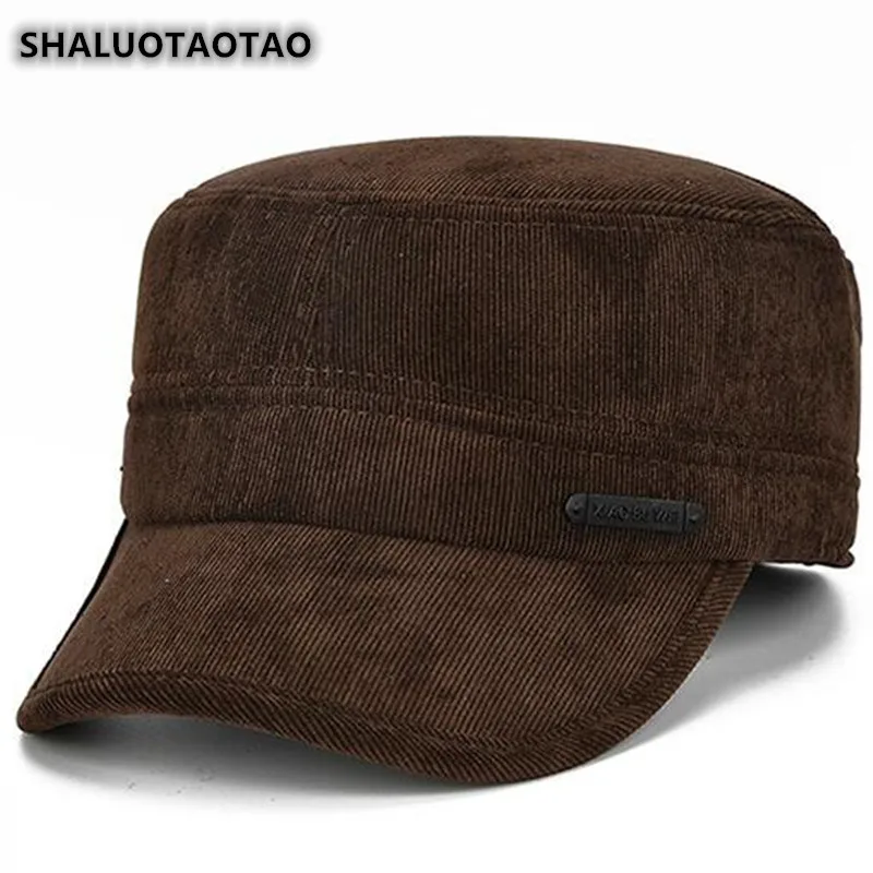 Шапка SHALUOTAOTAO мужская плоская зимняя утепленная хлопковая в стиле милитари