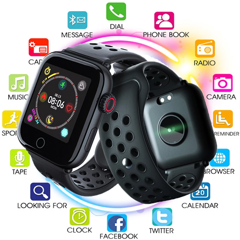 

Fashion IP68 Waterproof Smart Watch Heart Rate Monitor Sport Bracelet Band on The for IPhone IOS Android Smartwatch Men Watches