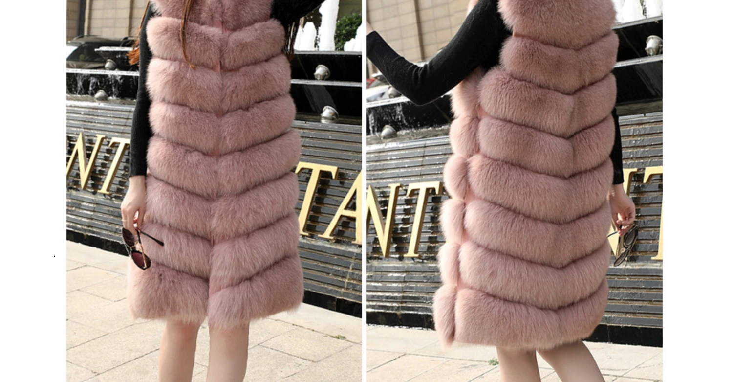Flash Deal Real Fur Vests Long Winter Women Fur Vest Female Sleeveless Genuine Fur Vest Ladies Fashion Luxury Slim Warm High Quality 2019 41