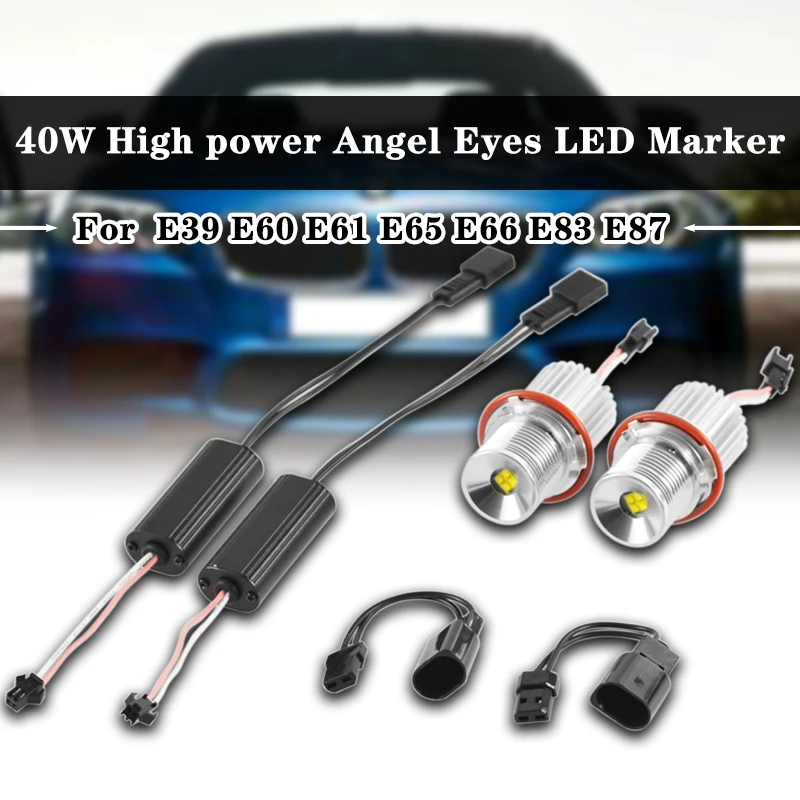 1 пара 40 Вт Светодиодный Маркер Angel Eyes высокой мощности лампа H8 для BMW E39 E60 E61 E65 E66 E83