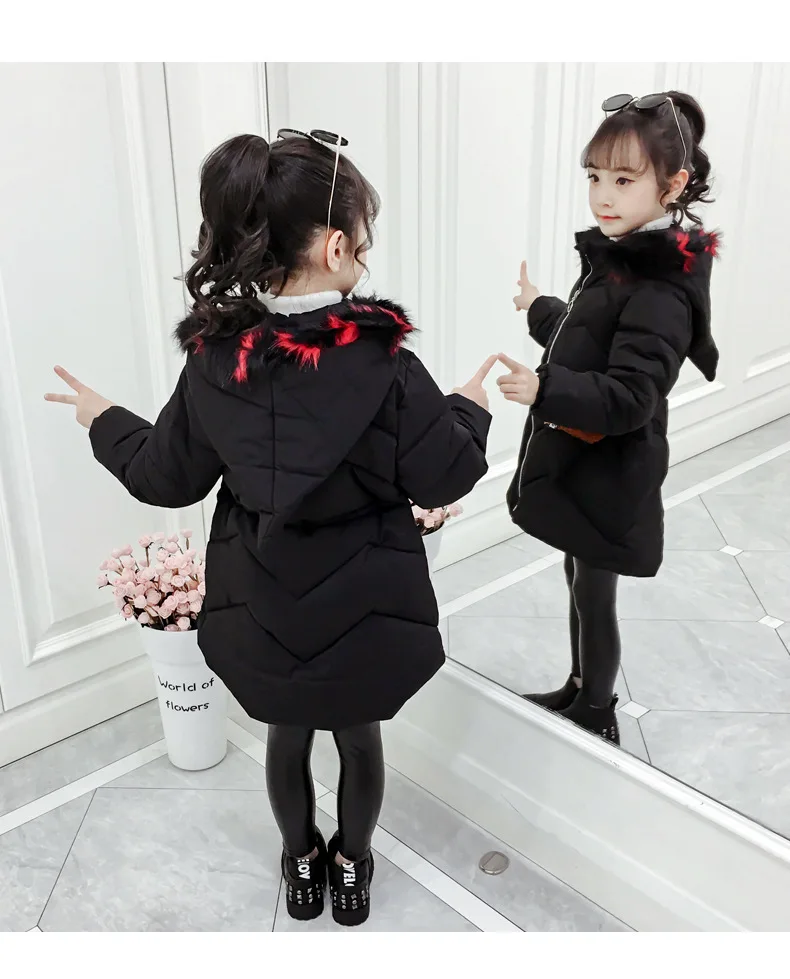 Зимние комбинезоны для девочек, Детские утепленные стеганые куртки с капюшоном и изображением ведьмы, пальто зимняя одежда для маленьких девочек 3, 6, 8, 10, 11, 12 лет
