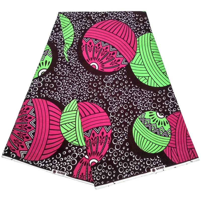 

Новейшая африканская восковая ткань 100% хлопок настоящий восковой зеленый и красный принт для праздничных платьев ткань Анкара Мода