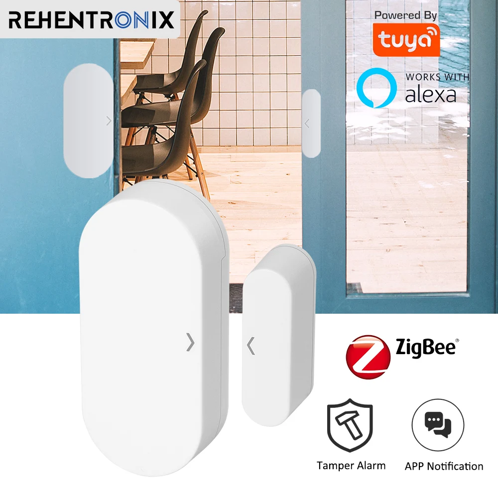 

Alexa Tuya Smart ZigBee Door Window Contact Sensor Wireless Door Sensor Smart Home Security Alarm System Smart Anti-theft Sensor