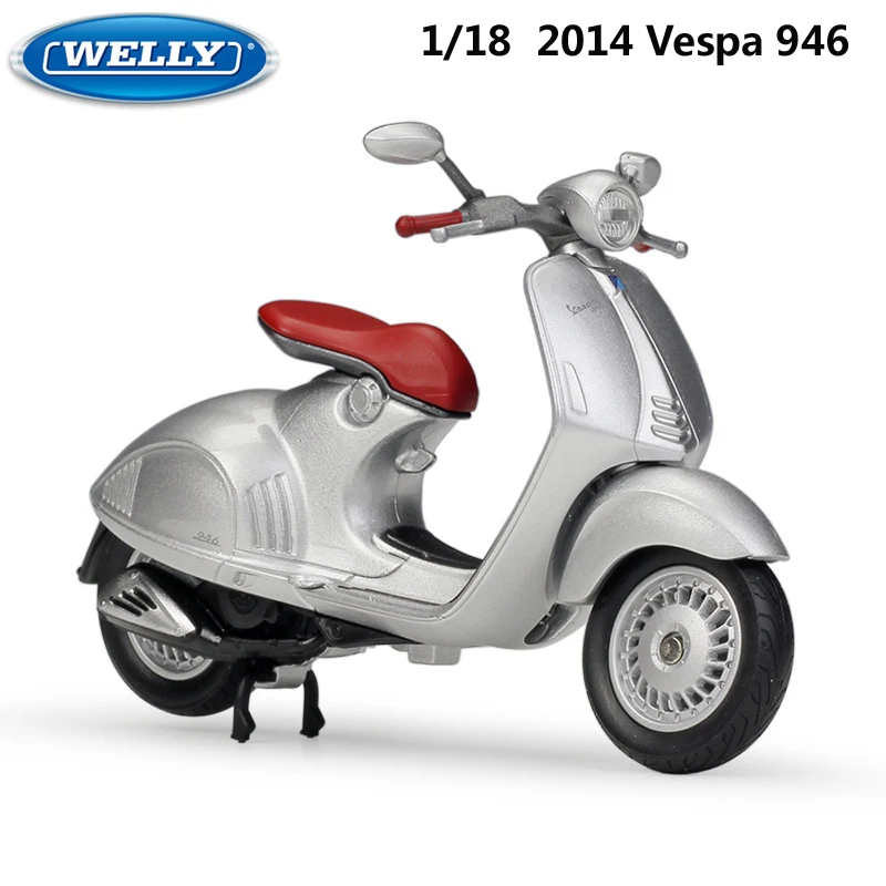 Литая модель мотоцикла WELLY 1:18 VESPA 946/125CC/150CC автомобиля из сплава металлические