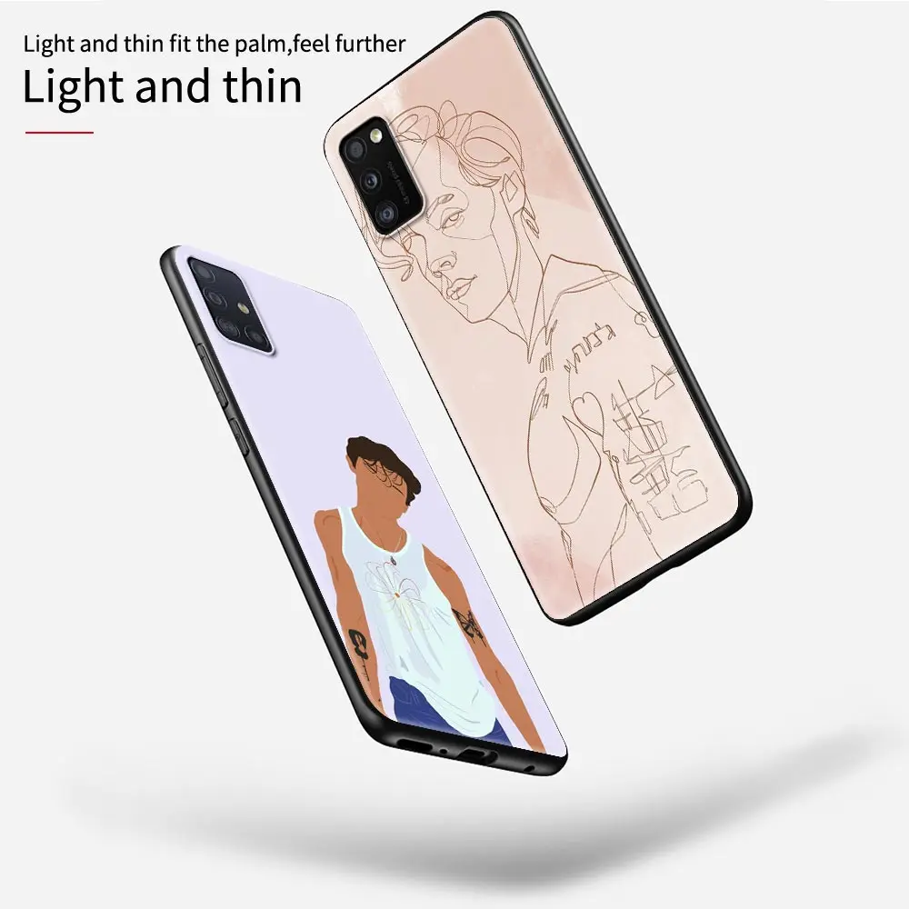 Phone Case for Samsung Galaxy A51 A71 5G A50 A70 A11 A21s A31 A41 A42 A91 A01 TPU Soft Black Cover Harry style art Phone Case for Samsung Galaxy A51 A71 5G A50 A70 A11 A21s A31 A41 A42 A91 A01 TPU Soft Black Cover Harry style art