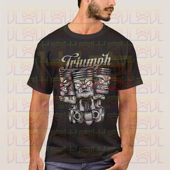 

Triumph Motor Cycle T-Shirt Biker Style Sizes Small To 5xl Three Pistons Design