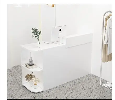 Clothing store cashier counter women's clothing store small bar table simple modern beauty salon front desk arc reception desk