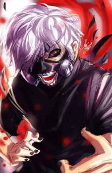 

Tokyo Ghoul Poster Manga Anime Fabric Canvas Art Prints,50 x 70 cm,No Frame